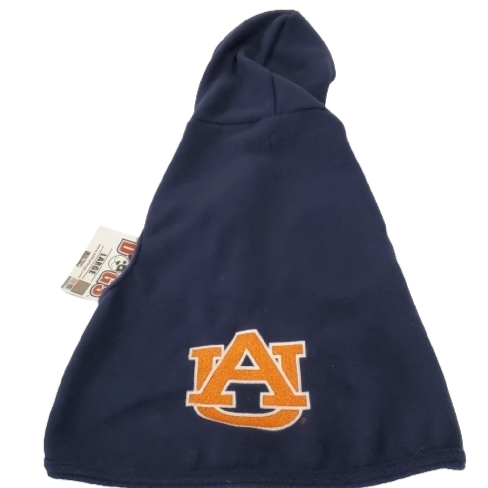 New All Star Dogs Auburn University Embroidered Hooded Sleeveless Dog Sweater Lg